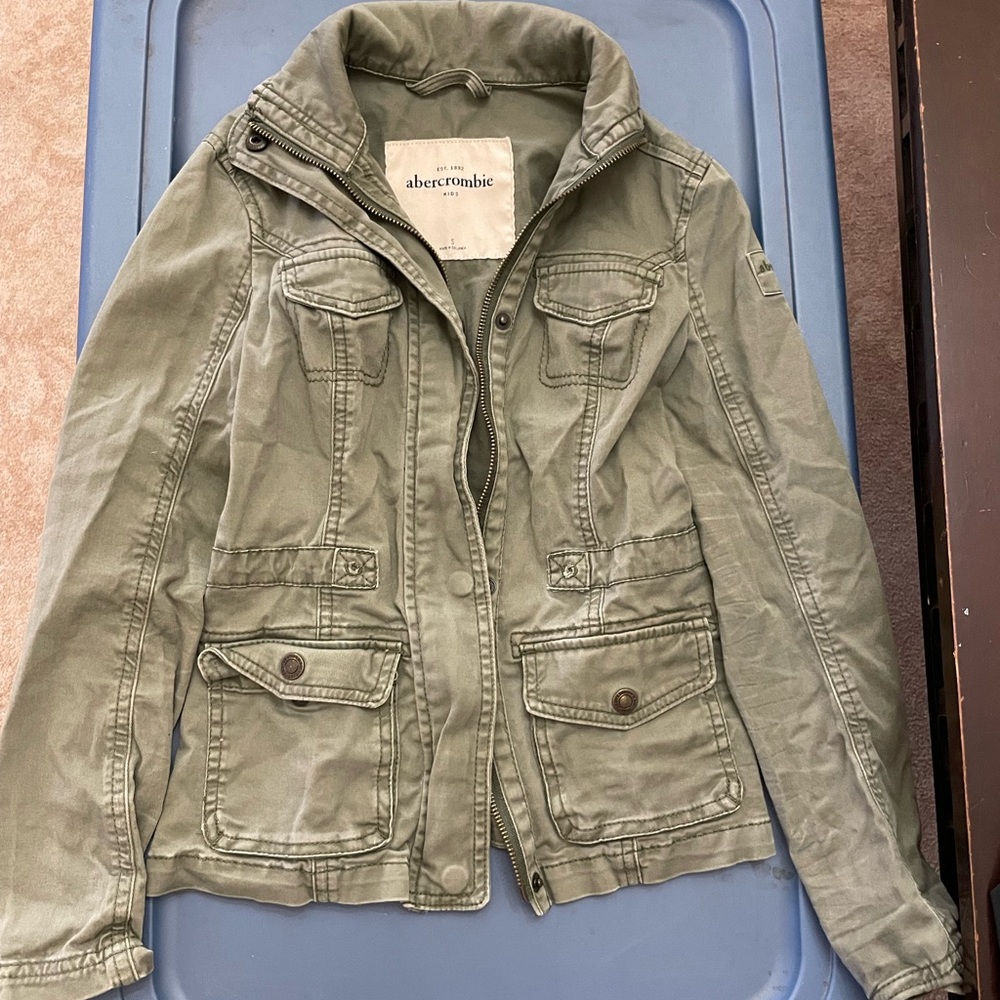Abercrombie Kids Olive Green utility Jacket